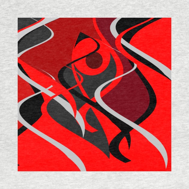 upstream red black grey abstract digital painting by katerina-ez